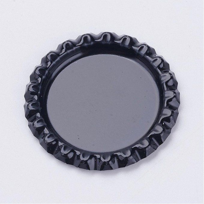 Support rond en métal couleur noir, dimension intérieure : 27mm - à l'unité 