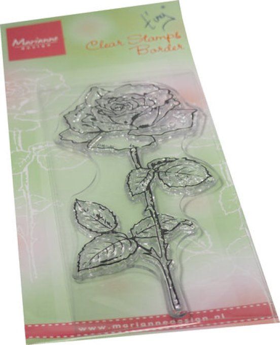 Tampon clear, Rose, Marianne Design - dim. du tampon : 12.5x5.5cm environ