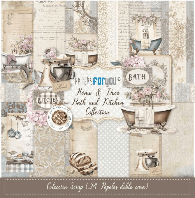 Collection Home Deco, Bath and Kitchen, PapersForYou, 20x20cm - 24 pages