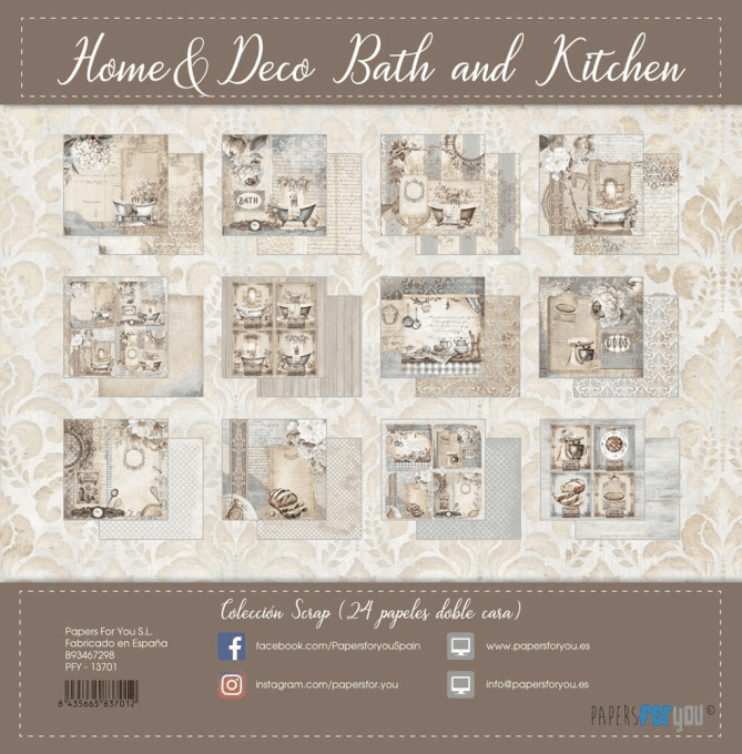 Collection Home Deco, Bath and Kitchen, PapersForYou, 20x20cm - 24 pages