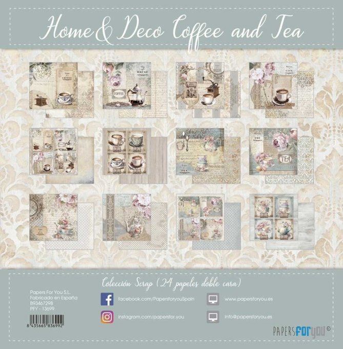 Collection Home Deco, Coffee and Tea, PapersForYou, 15x15cm - 24 pages
