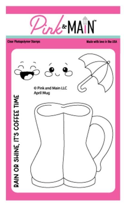 5 Tampons - Pink & Main - April mug - Dimension de la planche : 8x10.5cm environ
