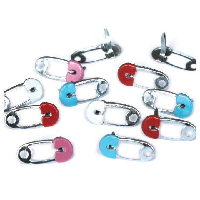 12 attache-parisiennes (brads) - épingle à nourrice