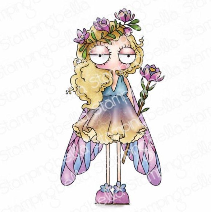 Tampon caoutchouc Stamping Bella, Oddball spring fairy - dimensions : 10x5.5cm environ