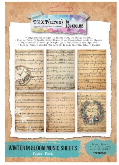 24 feuilles fines, Dimension : 12.7x17.8cm environ, Winter in bloom music
