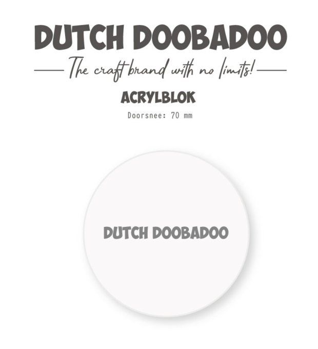 Bloc acrylique rond, Dutch Doobadoo, diamètre 7cm environ
