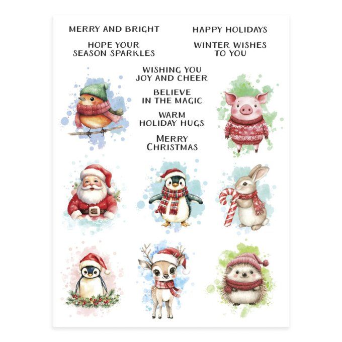 Spellbinders - 2 feuilles 15x20cm environ de Rub-ons, Holiday magic