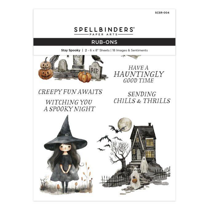Spellbinders - 2 feuilles 15x20cm environ de Rub-ons, Stay spooky