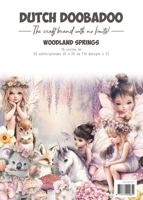 Papier, Dutch Doobadoo - Woodland springs - format A4 et 20x20cm