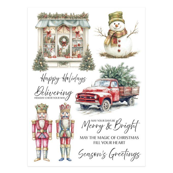 Spellbinders - 2 feuilles 15x20cm environ de Rub-ons, Joyful wishes