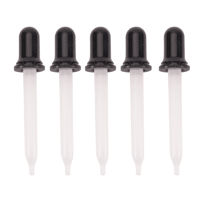 5 Pipettes en plastique, à l'unité - Longueur 7.6cm environ