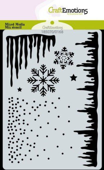 Pochoir - cristaux et neige, dimension : 10.5x14.8cm environ 