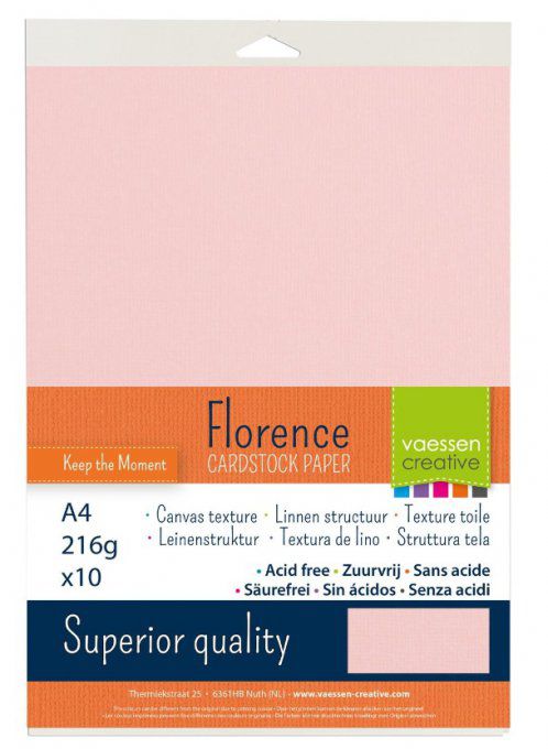 Cardstock Couleur : Rose, 216g, lot de 10 feuilles - Format A4 (texturé)