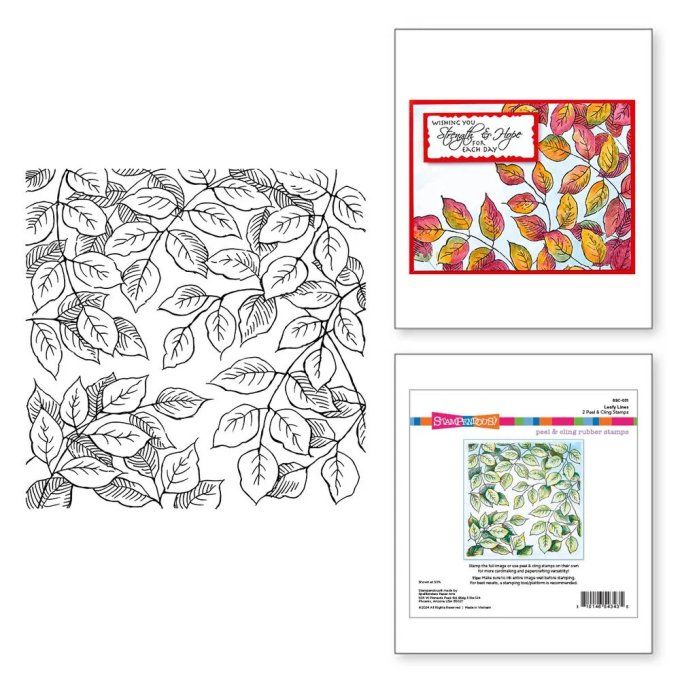 Stampendous, leafy lines, tampons en caoutchouc