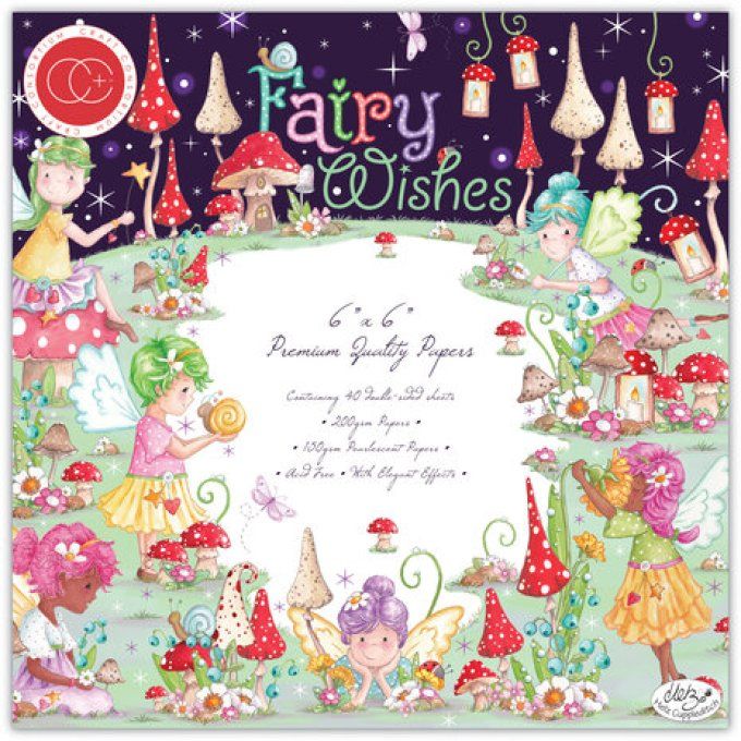 Collection Fairy wishes - Craft consortium - Format 15x15cm - 40 feuilles, 200gsm