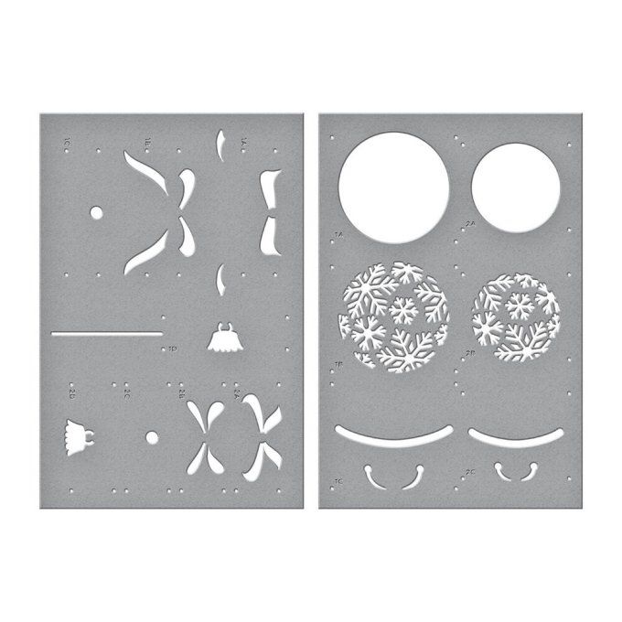 Pochoir - Spellbinders, Snowflake ornaments, dimension : 15x23cm environ 