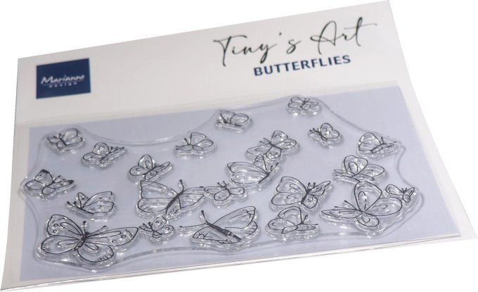Tampon clear de fond Papillons, Marianne Design - dim. du tampon : 13x8.5cm environ