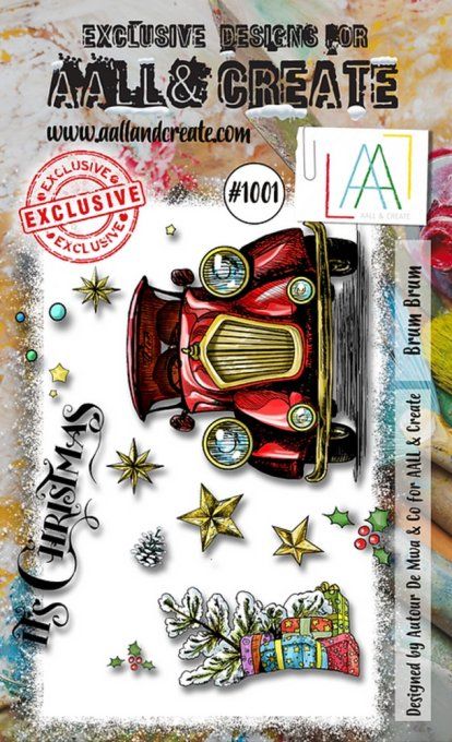 Ensemble de 12 Tampons - AALL&Create - Brum Brum - dim. de la planche : 10x14.5cm 