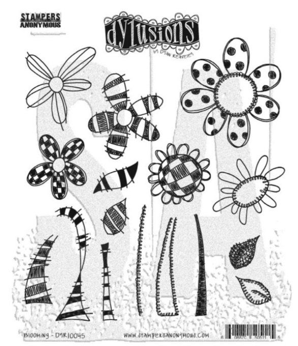 16 Tampons cling/caoutchouc - Stampers anonymous, Dylusions - Blooming