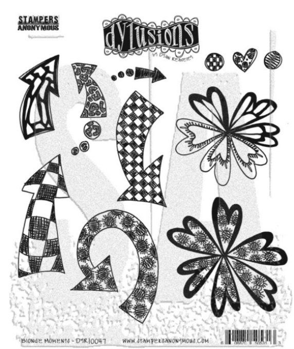 9 Tampons cling/caoutchouc - Stampers anonymous, Dylusions - Blonde moments