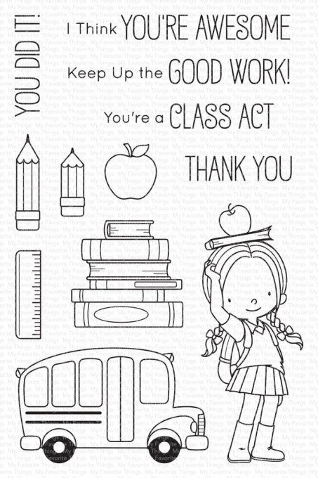 12 Tampons clears, Class act, My favourite things, dim. de la planche : 10x15.5cm environ