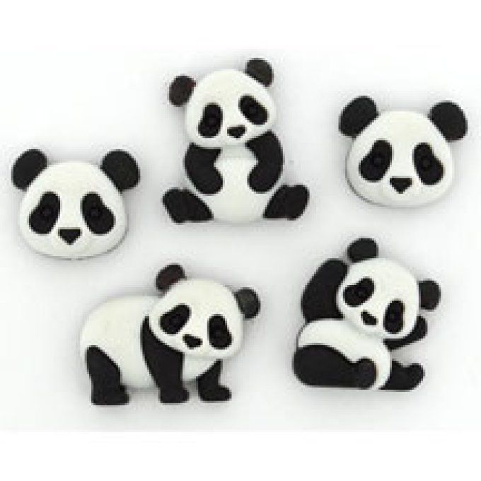 5 Boutons - Panda