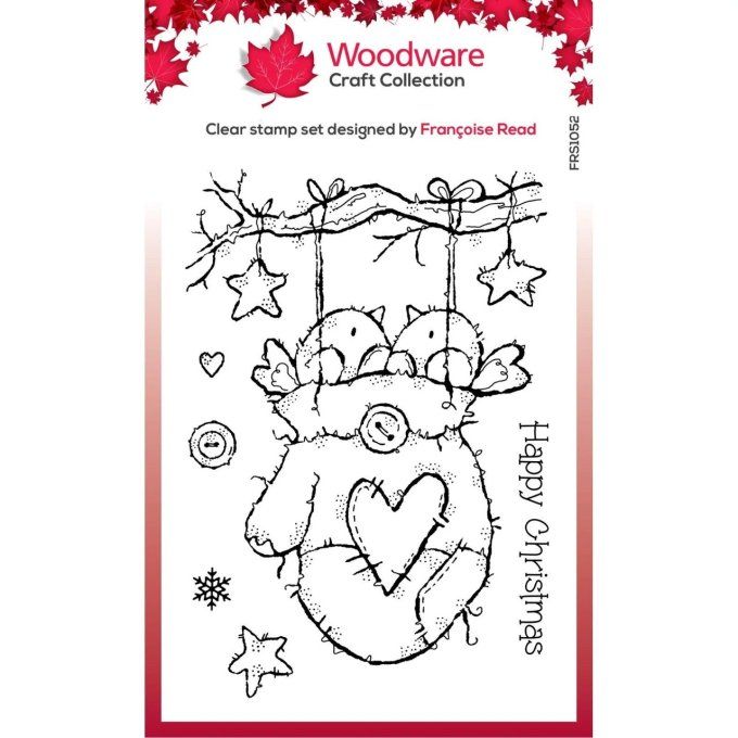 6 Tampons, Cozy Robins,  Woodware Craft Collection - dim. de la planche  : 10x14.5cm env. 