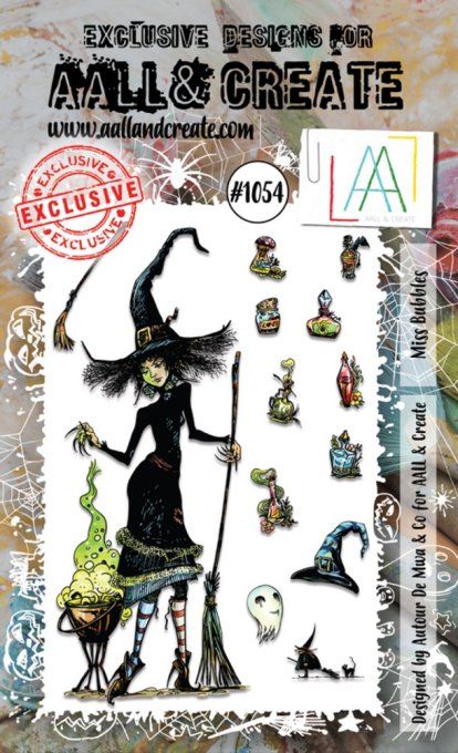 Ensemble de 12 Tampons - AALL&Create - Miss bubbles - dim. de la planche : 10x14.5cm