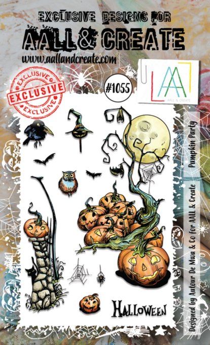Ensemble de 9 Tampons - AALL&Create - Pumpkin party - dim. de la planche : 10x14.5cm 