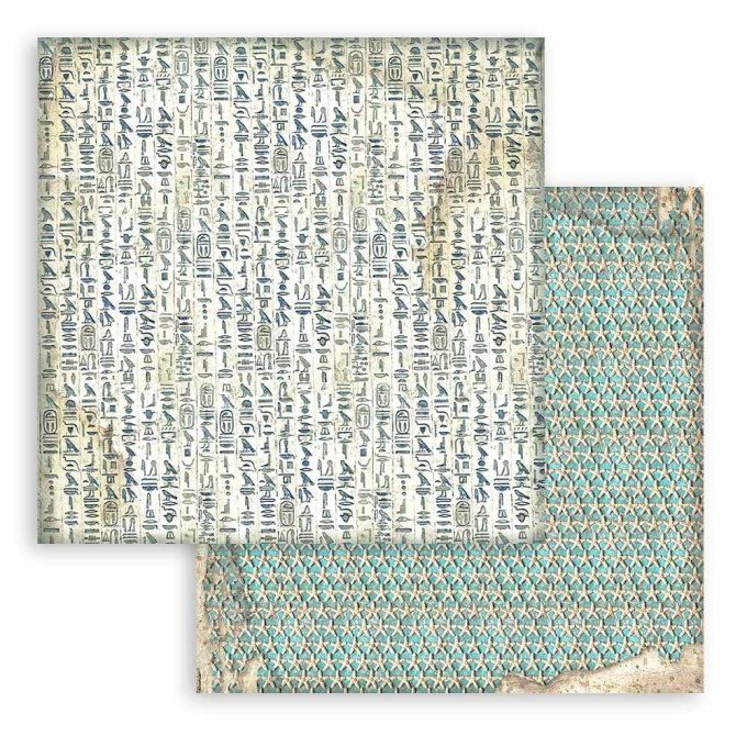 Collection Fortune, 20x20cm, 10 feuilles motif recto verso, Stamperia, background terre des Pharaons