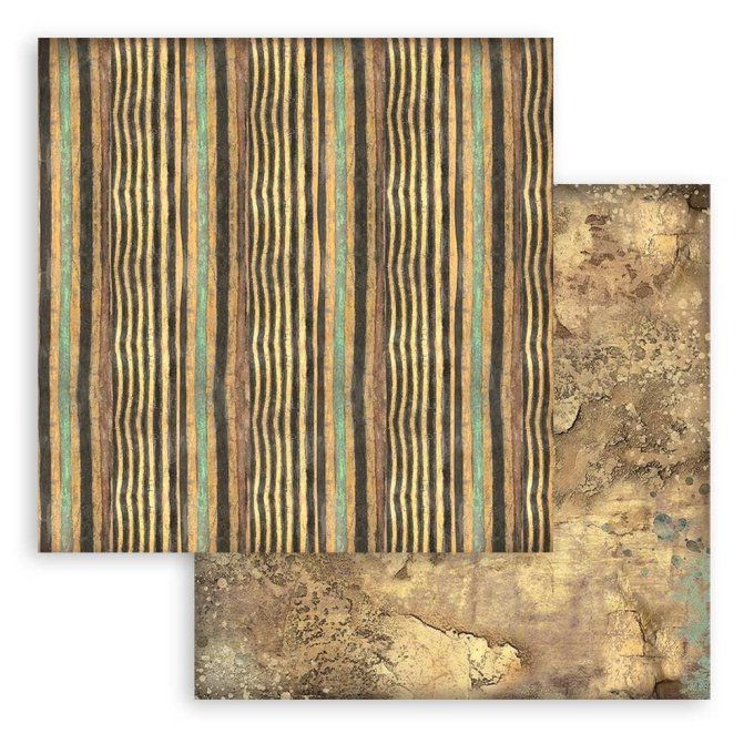 Collection Fortune, 20x20cm, 10 feuilles motif recto verso, Stamperia, background terre des Pharaons