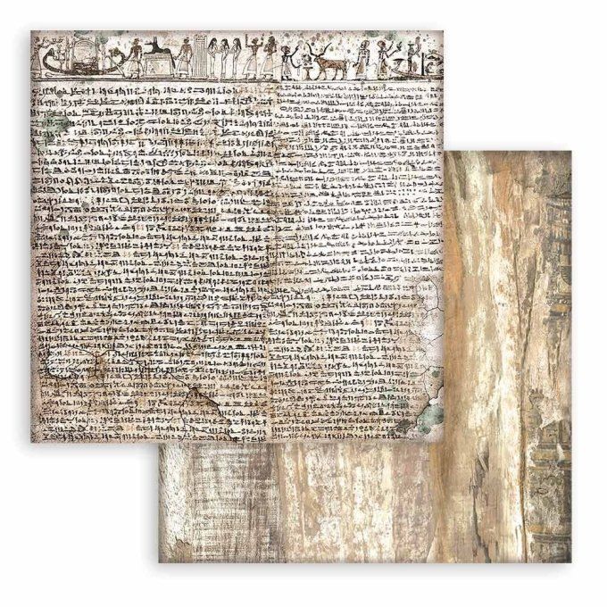 Collection Fortune, 20x20cm, 10 feuilles motif recto verso, Stamperia, background terre des Pharaons