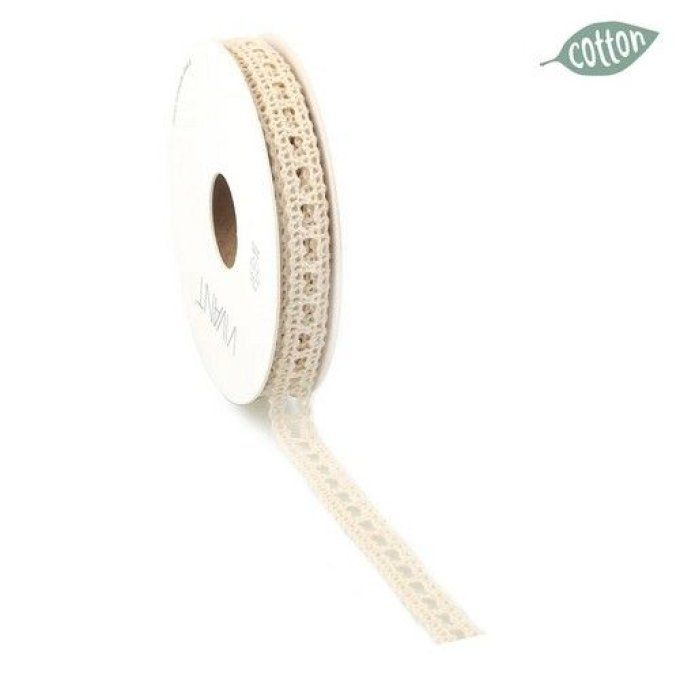 Rouleau dentelle en coton, couleur : crème - dimension : 10mmx10m environ 
