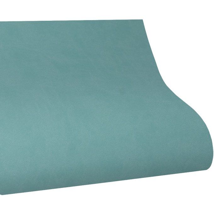 Feuille de simili cuir : effet cuir, couleur eau verte, format 32x50cm environ - à l'unité