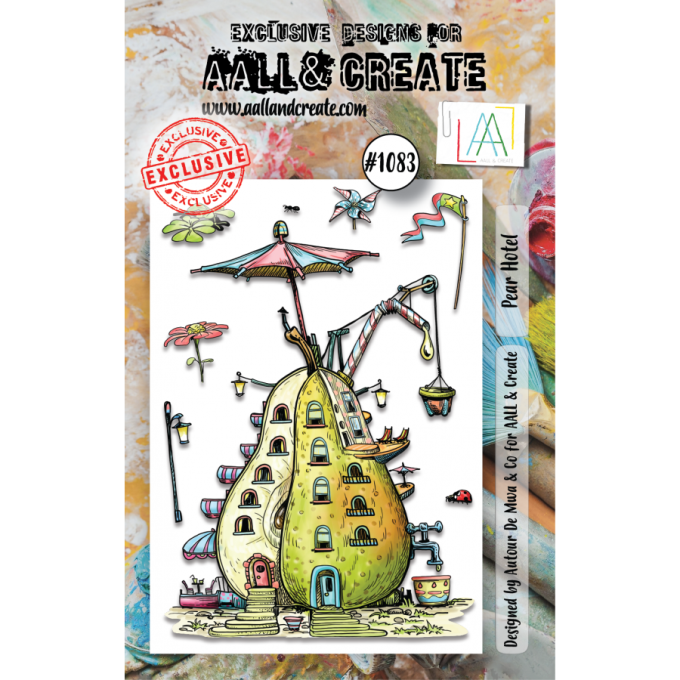 7 Tampons - AALL&Create - Pear hotel - dim. de la planche : 7.5x10cm env. 
