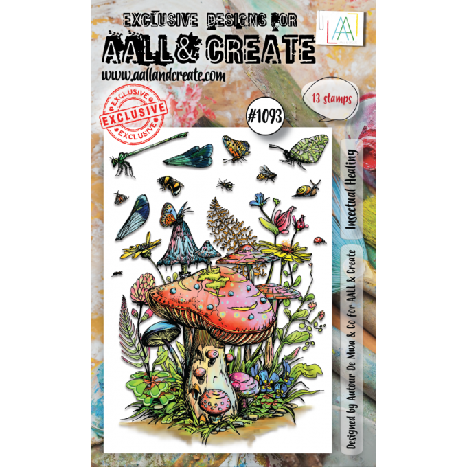 13 Tampons - AALL&Create - Insectual healing - dim. de la planche : 10x14.5cm