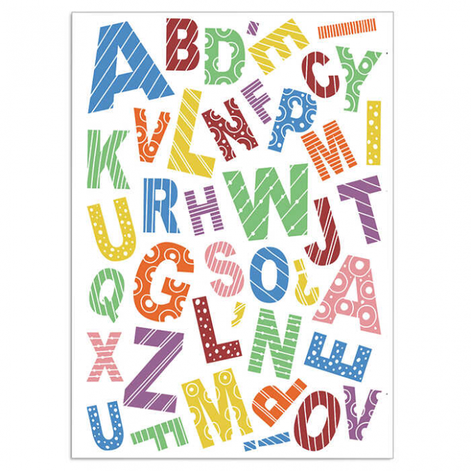 Planche de 1 tampon de fond, Ciao Bella - Baby alphabet, dim. de la planche : 10x14.5cm
