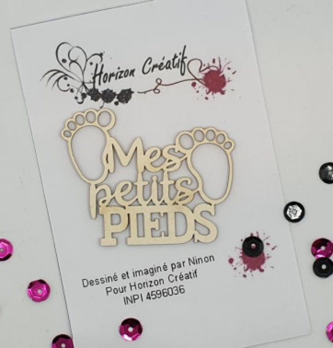 Chipboard : Mes petits pieds, Horizon Créatif, à l'unité