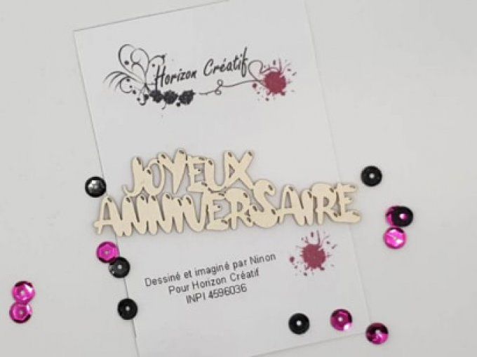 Chipboard : Joyeux Anniversaire (façon ballons), à l'unité