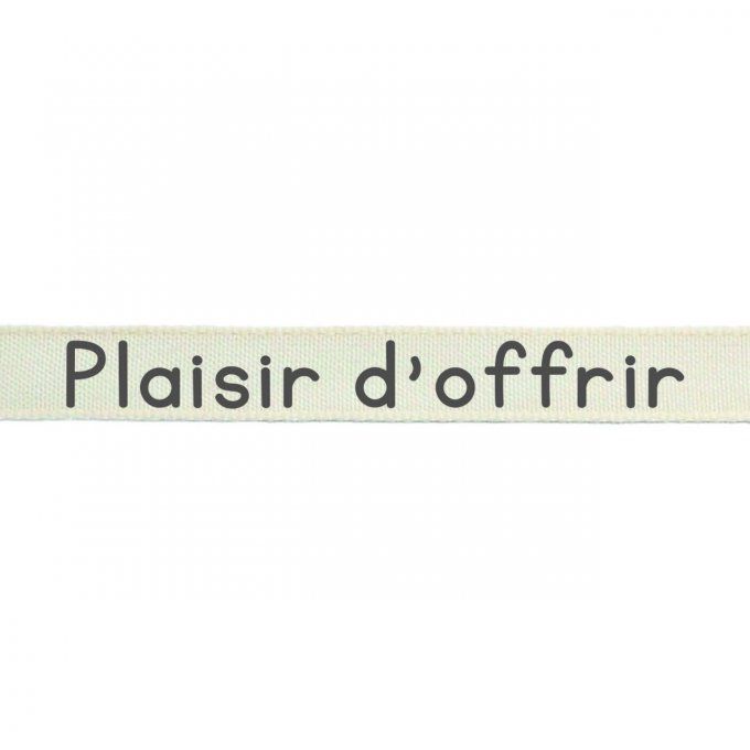 2 mètres de ruban - Plaisir d'offrir - beige et gris