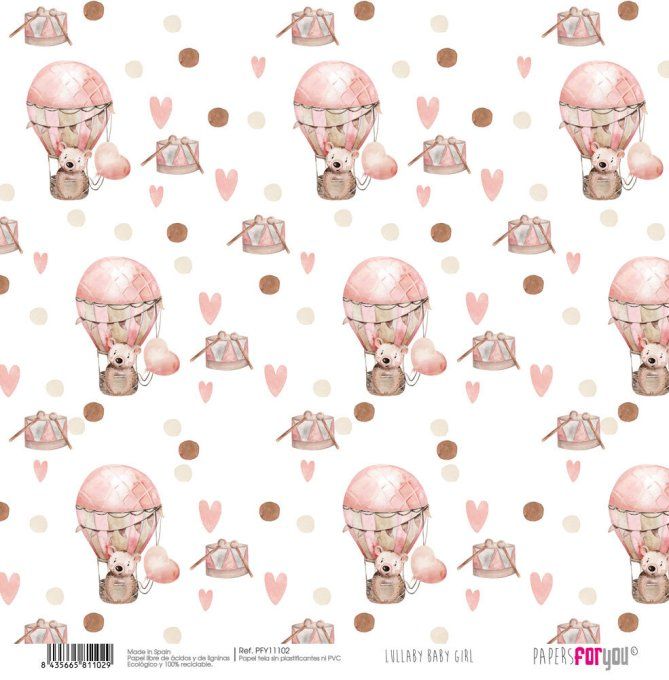 Collection Lullaby baby girl, PapersForYou, canvas (papier tissé) 30x30cm - 8 pages
