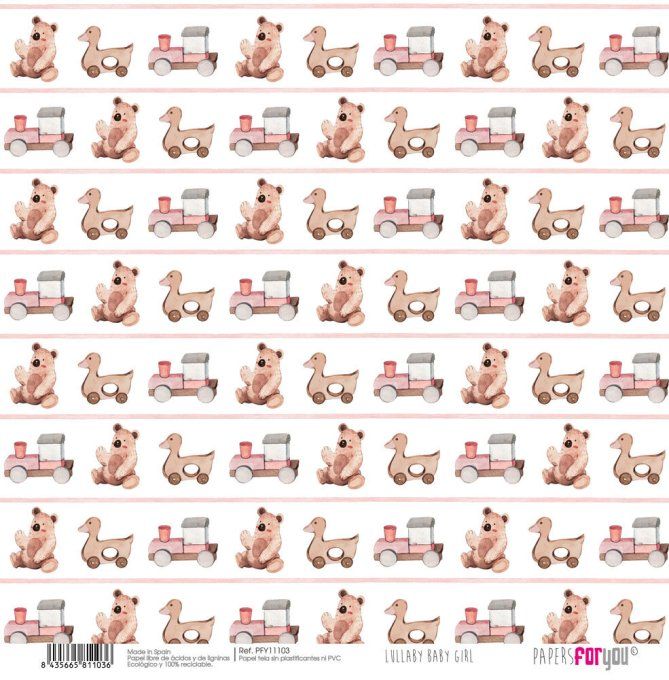 Collection Lullaby baby girl, PapersForYou, canvas (papier tissé) 30x30cm - 8 pages