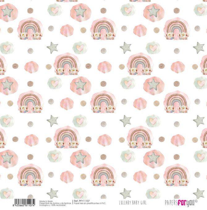 Collection Lullaby baby girl, PapersForYou, canvas (papier tissé) 30x30cm - 8 pages