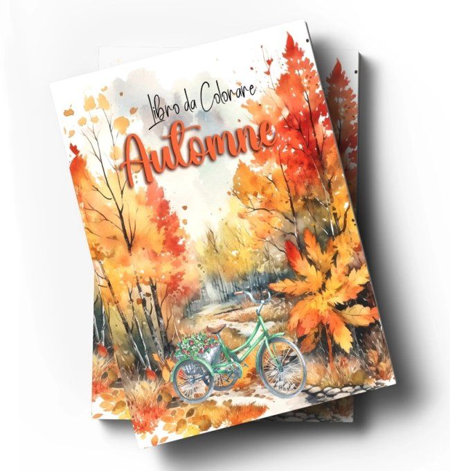 Livre de coloriage, page lisse, Automne, dimensions : 20.5x29.5cm environ