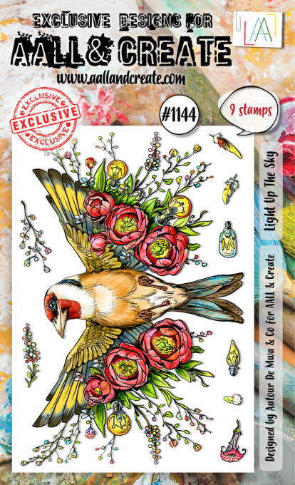 9 Tampons - AALL&Create - Light up the sky - dim. de la planche : 14.5x10cm env.  