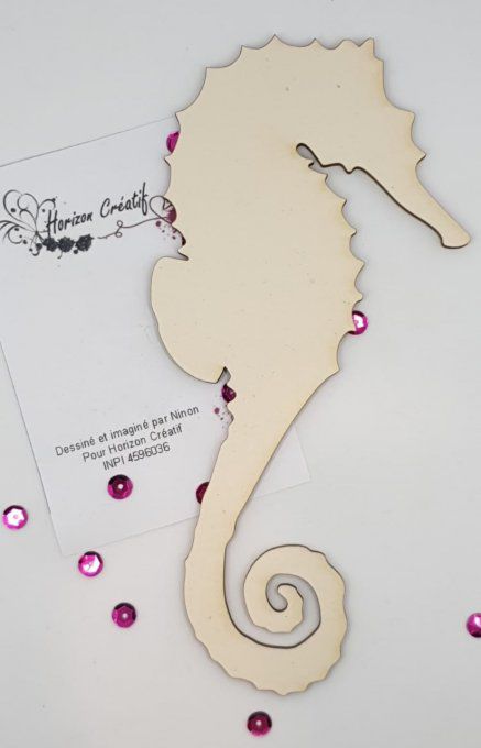 Hippocampe à customiser, 18x8.5cm, épaisseur 3mm, Horizon créatif, à l'unité (taille moyenne)