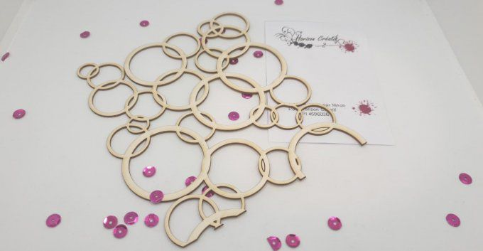 Chipboard : Planche de fond bulles , à l'unité - 100% horizon créatif : 12.5x14cm