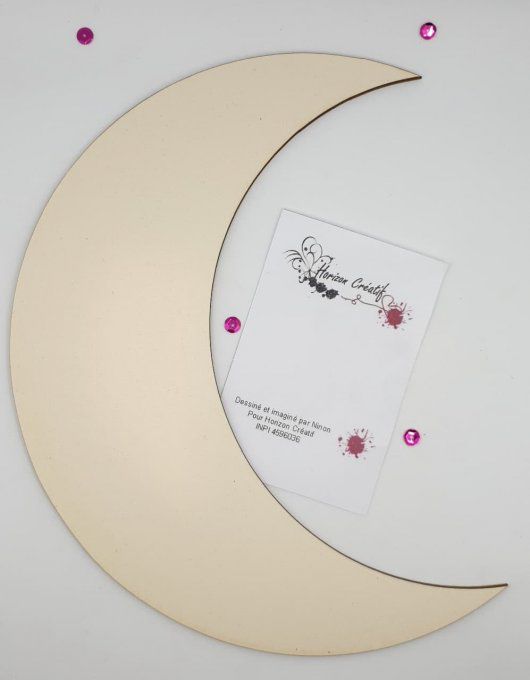 Lune à customiser, épaisseur 3mm, Horizon créatif, à l'unité, grand format - 23.5 de long