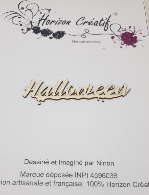 Chipboard, Halloween, 9.1x2.5cm, 100% Horizon créatif, à l'unité