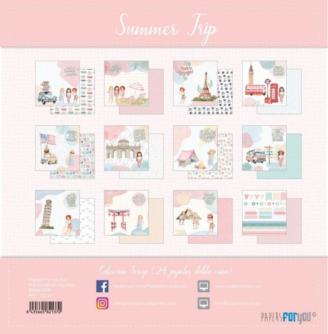 Collection Summer trip, PapersForYou, 20x20cm - 24 pages 